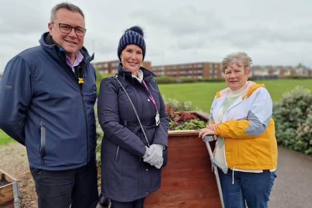 Coun Gerard Walsh, Coun Julie Sloman and Rossalyn Tindall from the Friends of the Solaris Park.