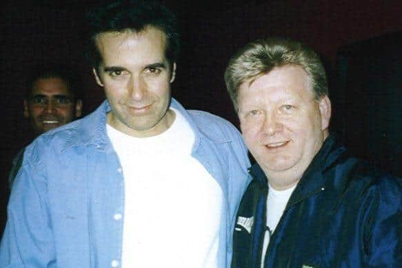 The Late Carl DeRome with Famous Magician David Copperfield 