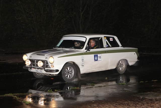The Ford Lotus Cortina of Blackpool leaders Kurt and Bjorn Vanoverschelde at Weeton in the Rally of the Tests  Picture: www.pro-rally.co.uk