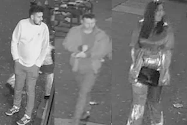 Police are appealing for information to help identify three witnesses in connection with a robbery investigation in Blackpool (Credit: Lancashire Police)