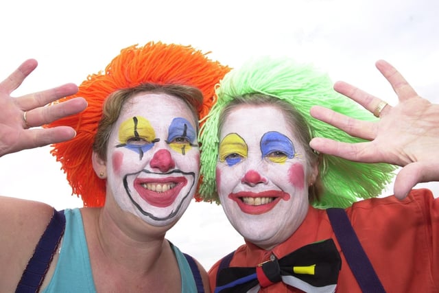 Kathleen Wrathall and Anne Taylor clowning around at Catterall Gala