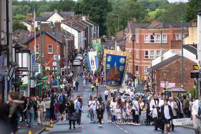 The Kirkham and Wesham Club Day procession.