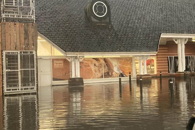 The Tesco Extra store at Clifton Retail Park had to close due to flooding on Monday evening (June 13). Picture by Sara Batey