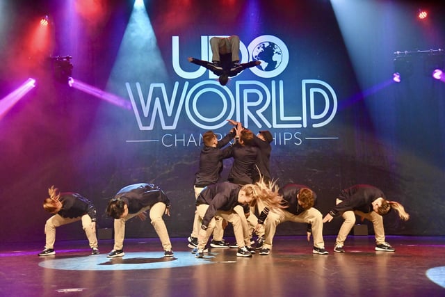 Into the air: more than 320 teams - and competitors from 35 countries - were competing to be world street dance champions. Photos: Darren Nelson