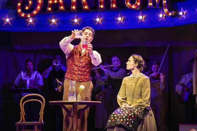 Lee Mead and Monique Young star in Barnum at Nottingham Playhouse. Photo: Pamela Raith