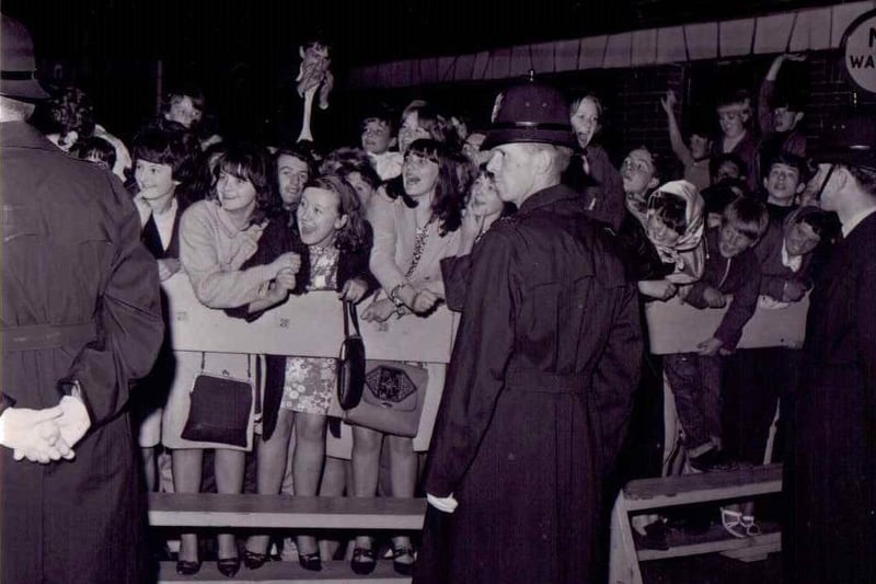 Crowds waiting for The Beatles who performed at the ABC