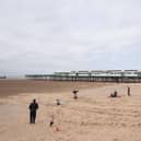 Enjoying the weather in Lytham and St Annes. St Annes beach.
