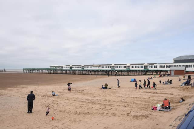 Enjoying the weather in Lytham and St Annes. St Annes beach.