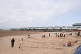 Enjoying the weather in Lytham and St Annes. St Annes beach.