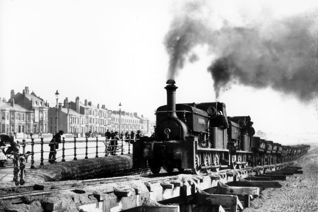 In 1911 when Princess Parade was built around the Metropole Hotel material was carried from South Shore on a temporary steam railway, along the seafront, called the Sands Express