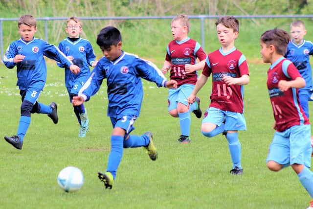Under-sevens match of the week action between Fleetwood Gym Warriors and Lytham Juniors Maroons Pictures: B&DYFL