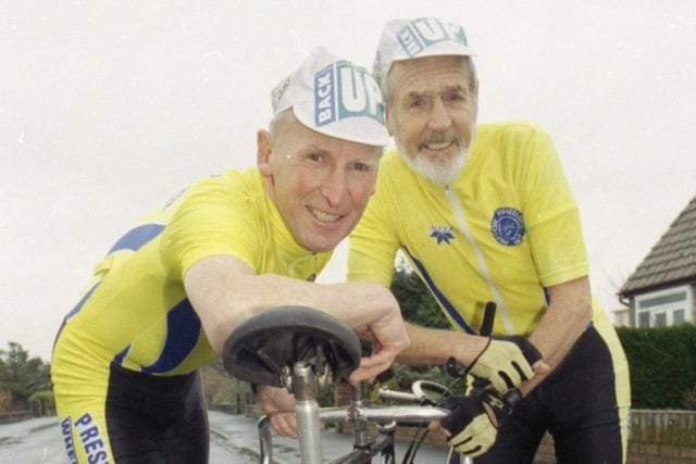 These two friends will become inseparable as the attempt to travel from Land's End to John O'Groats. For their chosen mode of transport for the mammoth slog is a 70-year-old tandem tricycle - which does not have any gears! The zany pair are Phil Stevenson and Dave Goodenough, both from Garstang