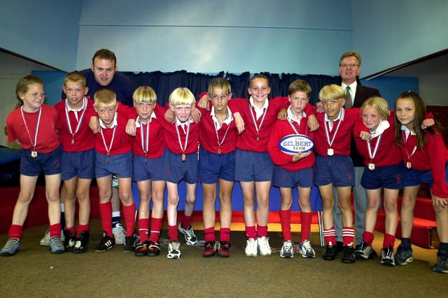 Youngsters from Revoe School have won a competition which makes them the best rugby team in Lancashire. Picture shows the squad with their medals