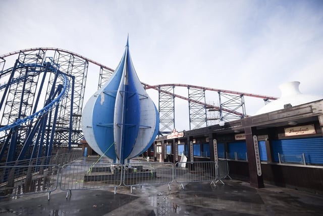 The Big Dipper's famous blue and white topper, affectionately called 'the onion', has been removed and will be repainted as part of ride's 100th birthday.
