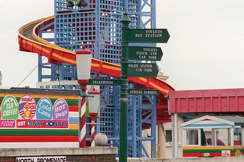 General scene of Kiddies Corner with the helter skelter dominating