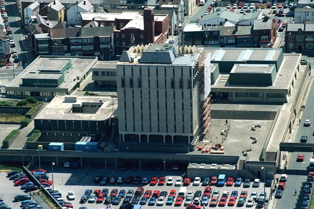 An aerial shot of central police station and courts in 1999