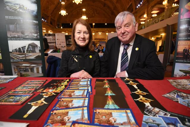 Stay Blackpool expo at the Winter Gardens. Pictured are Joan Humble and Walter Cairns from Blackpool Civic Trust.