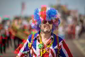 Crowds of people lined the streets of St Annes  to celebrate 100 years of carnival fun with a Jubilee twist.