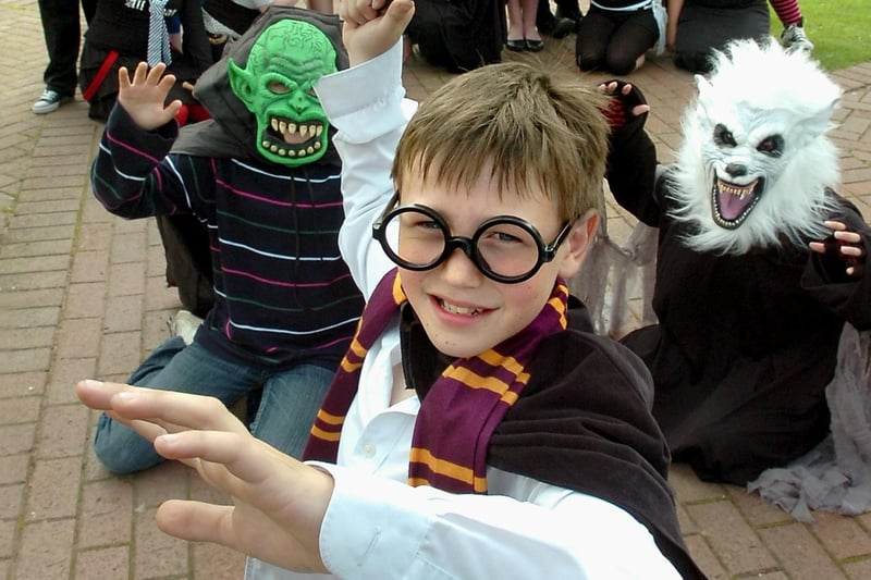 Millfield High School pupils enjoying their Harry Potter day. Sam Daniels (aged 12) is pictured as Harry Potter