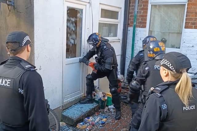 Three people were arrested after drugs were seized during a raid in Blackpool (Credit: Lancashire Police)