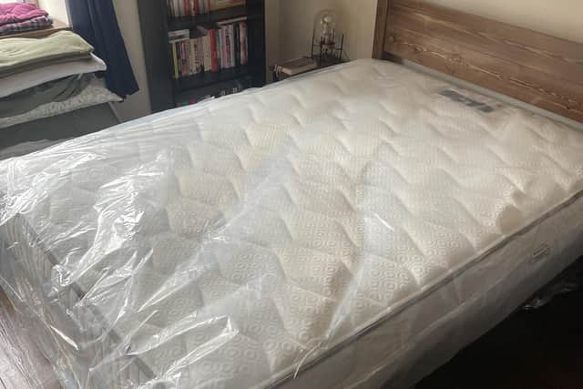 The (correctly-sized) replacement mattress...