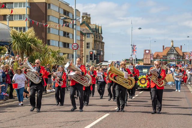The marching band in St Annes Square