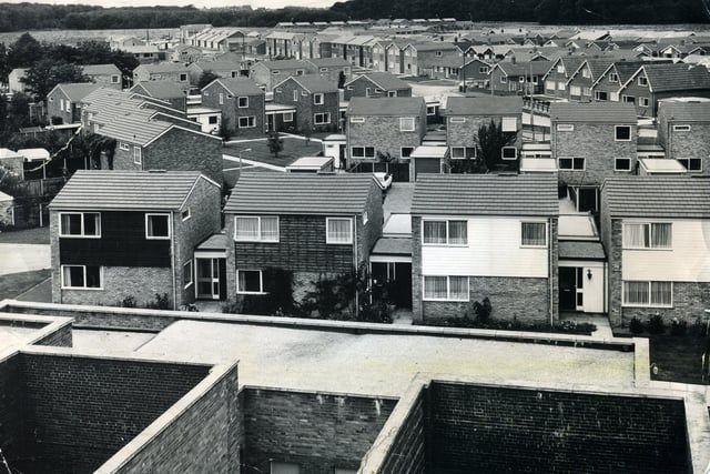 Hall Park Estate, Lytham, taken from the roof of the Guardian Royal Exchange building, looking down on Elder Grove, with South Park beyond