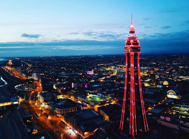 Blackpool Tower in a spectacular tribute to Lionesses