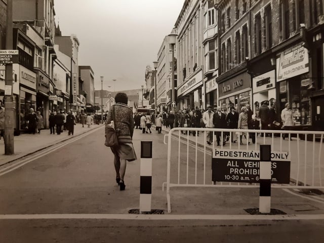 This was Church Street in 1975, some shops will still be remembered. The area was on the brink of pedestrianisation