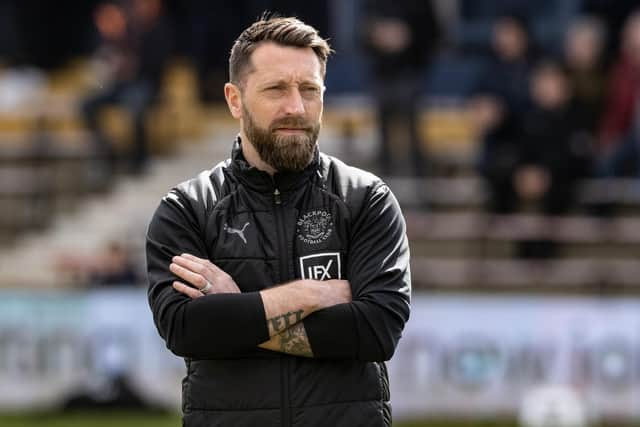 Blackpool's interim head coach Stephen Dobbie looks on 

The EFL Sky Bet Championship - Luton Town v Blackpool - Monday 10th April 2023 - Kenilworth Road - Luton