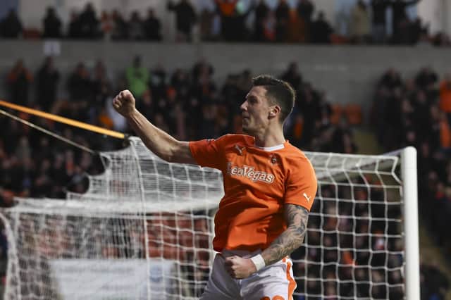 Olly Casey was among the scorers in the win over Lincoln City. He is one of two Blackpool players in the League One team of the week. (Photographer Lee Parker / CameraSport)