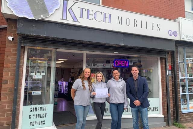 Ktech Mobiles of Highfield Road Blackpool won Blackpool South MP Scott Benton's best shop award