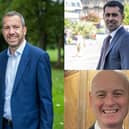 [Clockwise from left]:  Chorley Council leader Alistair Bradley, Burnley Council leader Afrasiab Anwar and the leader of Preston City Council, Matthew Brown