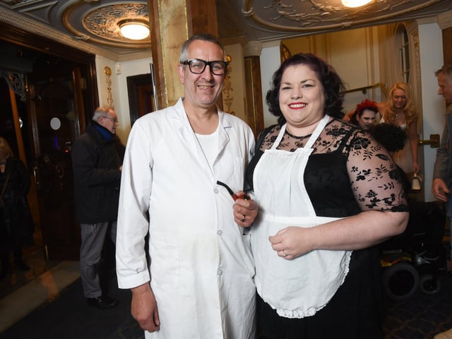 Theatre goers dress up for The Rocky Horror Show at the Grand Theatre. Paul Adams and Angela Davies.