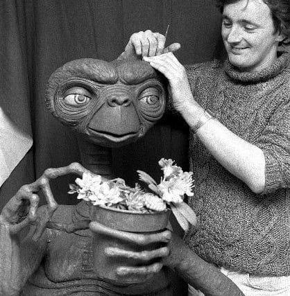 A blast from the past as the waxwork of ET is prepared in 1983