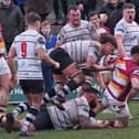Greg Smith converted three of Fylde's four tries at Wharfedale Picture: Chris Farrow/ Fylde RFC