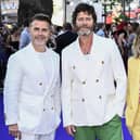 (L-R) Gary Barlow, Howard Donald and Mark Owen attend Take That's "Greatest Days" World Premiere in June 2023. (Photo by Gareth Cattermole/Getty Images)