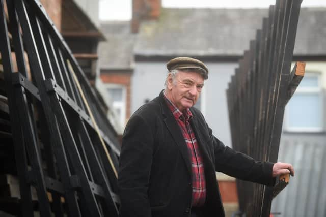 Joe Gillett and team working on the new sails for Lytham Windmill which are almost complete