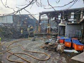 Dozens of firefighters and 10 engines battled the blaze at the Shay Lane Industrial Estate