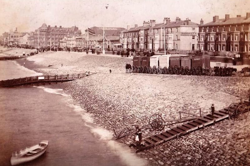 A very early picture of the beach and promenade
