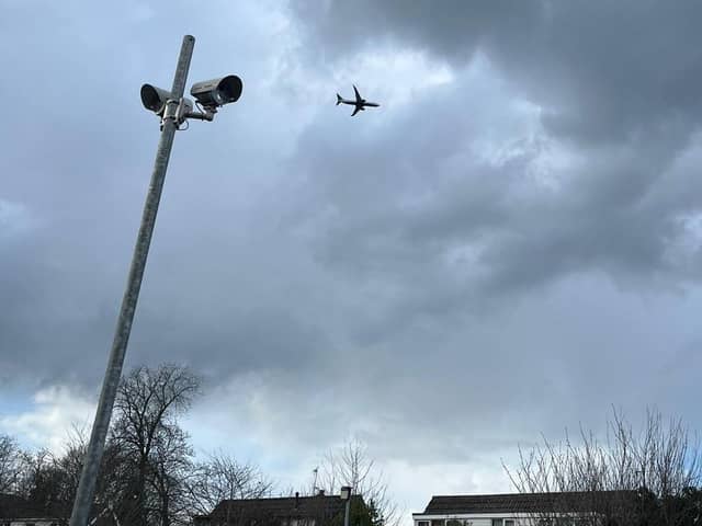 A large plane was spotted flying low over Longton