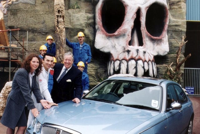 Blackpool Pleasure Beach's Geoffrey Thompson tests out a different kind of ride finishing his test drive in the new Rover 75 at Valhalla, when it opened first time round