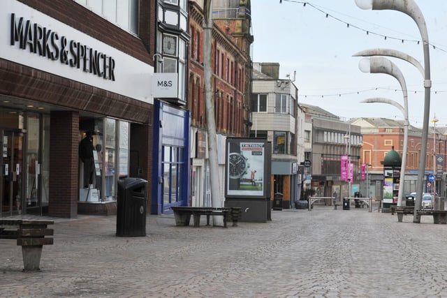 Not a soul to be seen - this was Church Street on April 2 2020