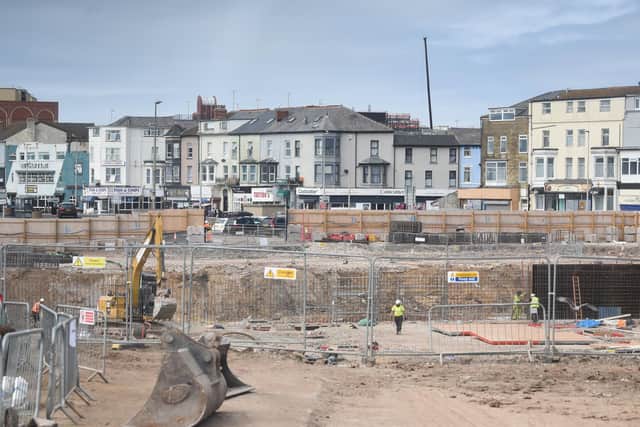 Work underway to build the car park at the  £300m Blackpool Central development site
