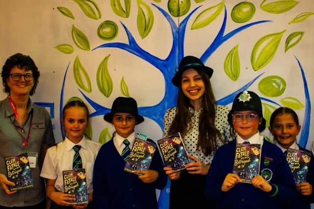 Bispham Endowed Primary School pupils enjoyed a visit by author Eve Wersocki-Morris (pictured centre)