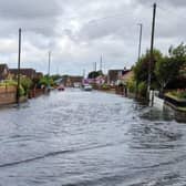 Flooding on Northumberland Avenue, Cleveleys on Monday June 27