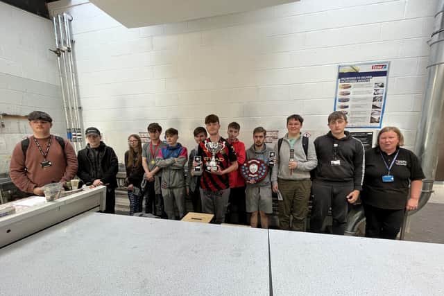 The painting and decorating class at Blackpool and the Fylde College