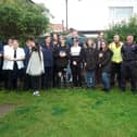 The Prince's Trust team with Lancashire Fire and Rescue members and staff from Fleetwood Care Home
