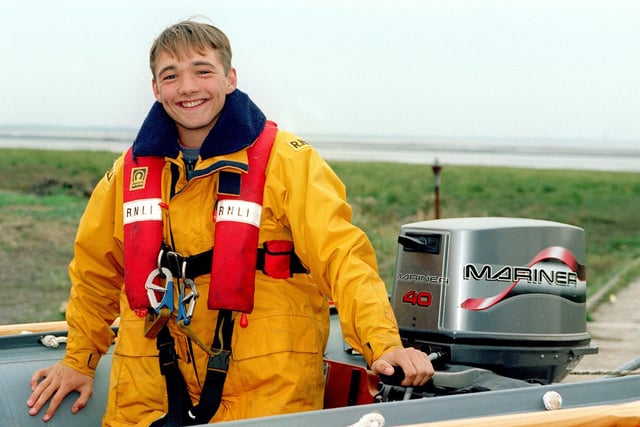 17-year-old Michael Casey from Blackpool, who joined the Lytham RNLI lifeboat as the service section of his Duke of Edinburgh Gold award in 1997