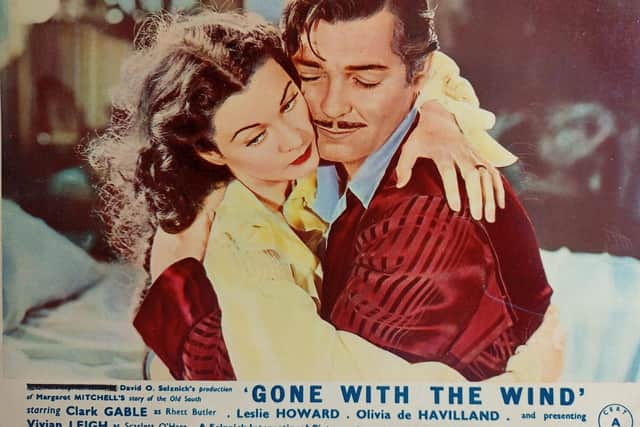 An image of Vivien Leigh on a cinema card for Gone with the Wind